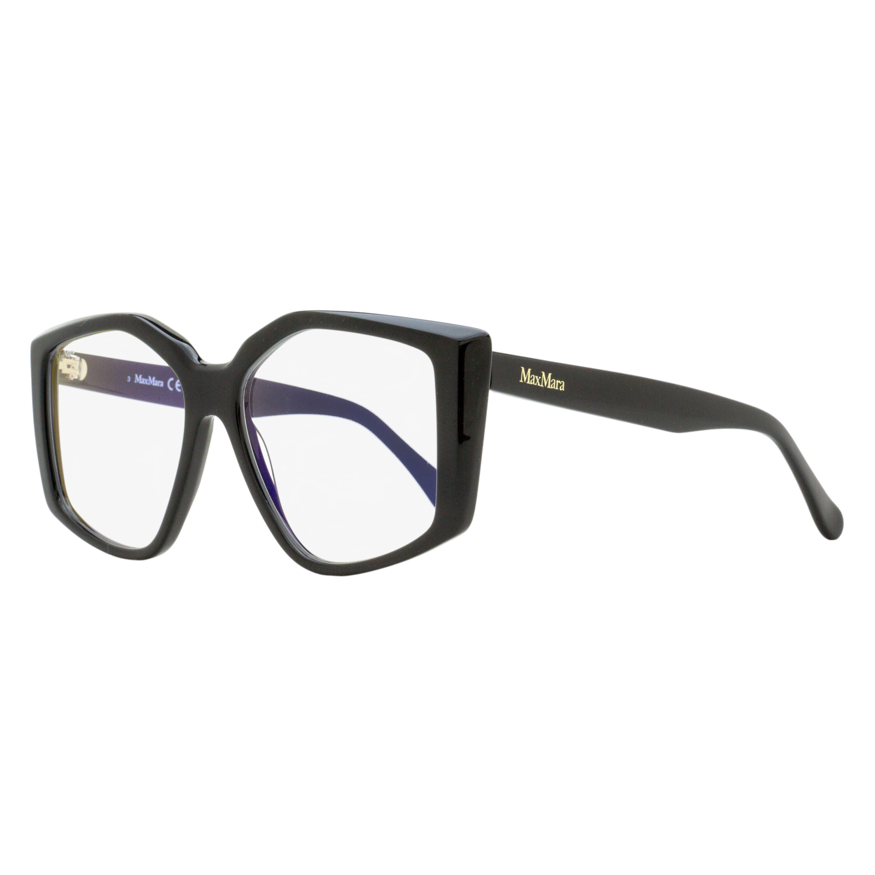 Max Mara Butterfly Blue Block Eyeglasses Mm5162-B 001 Black 53mm